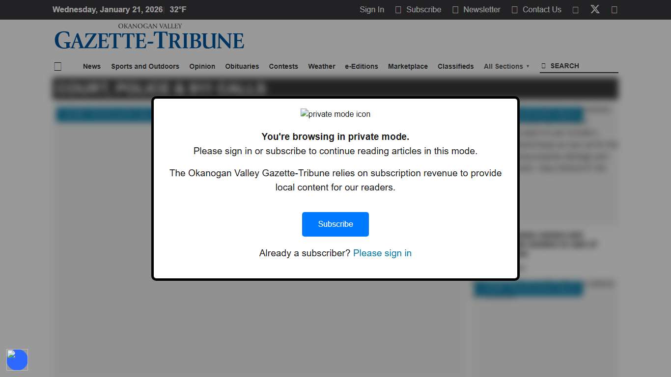 Court, Police & 911 Calls | Okanogan Valley Gazette-Tribune